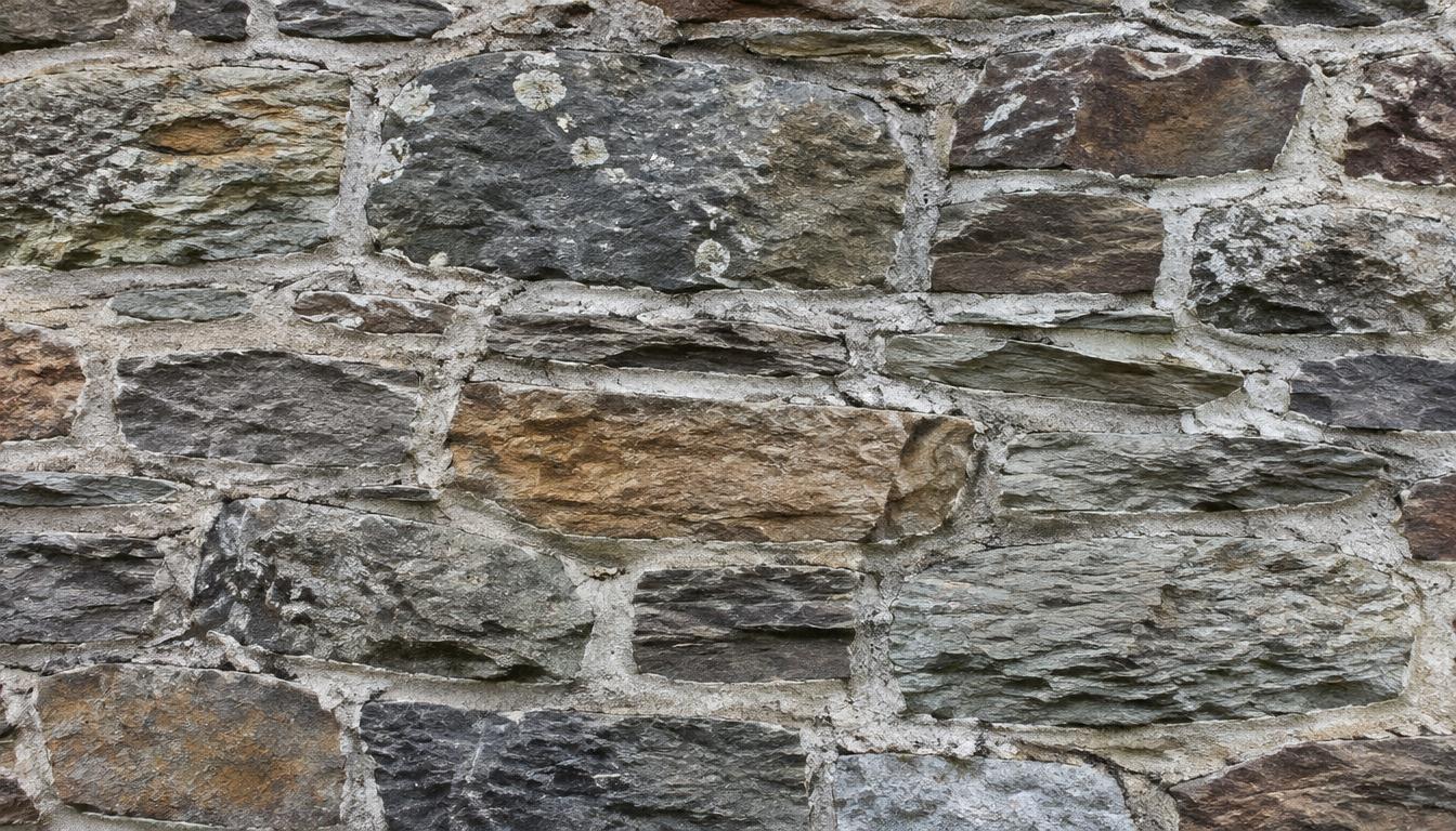 Traditional Welsh solid stone wall with breathable lime mortar pointing